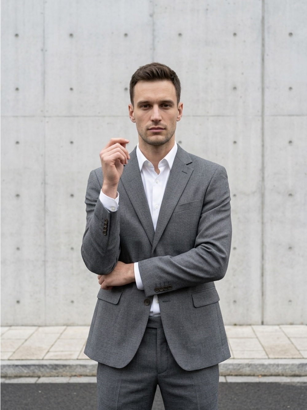 Classic Men's Grey Suit Jacket